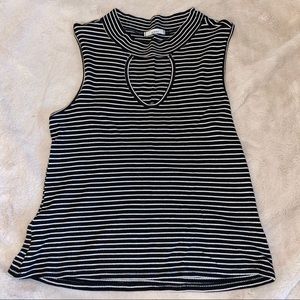 Striped Cut Out Top